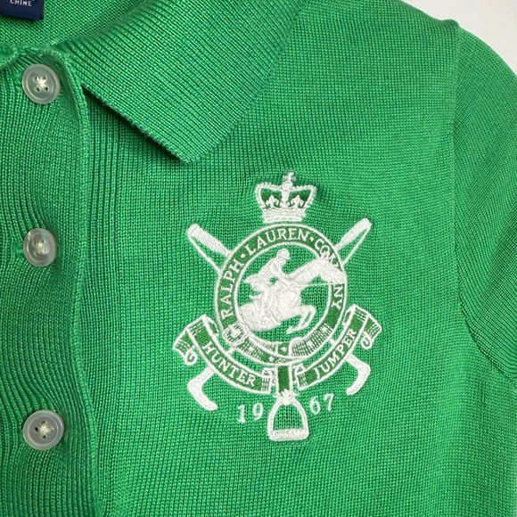 Ralph Lauren Hunter Jumper Equestrian Tennis Knit Polo Dress Green - Picture 3 of 10